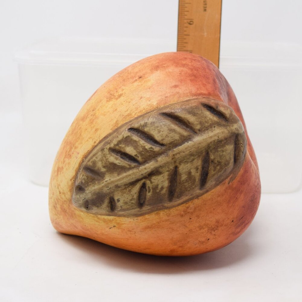 Oversized Peach Statue Fruit Decor Nature Large MCM Cottagecore Farmhouse Granny - Picture 14 of 16